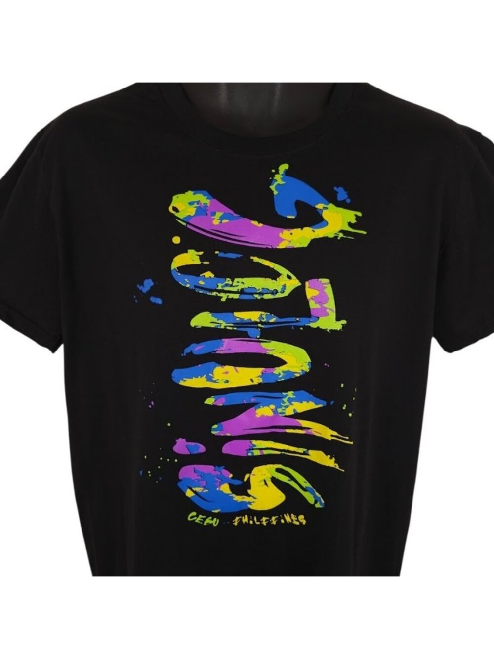 Sinulog Festival T Shirt Mens Size Large Black Cebu Philippines Destination Tee